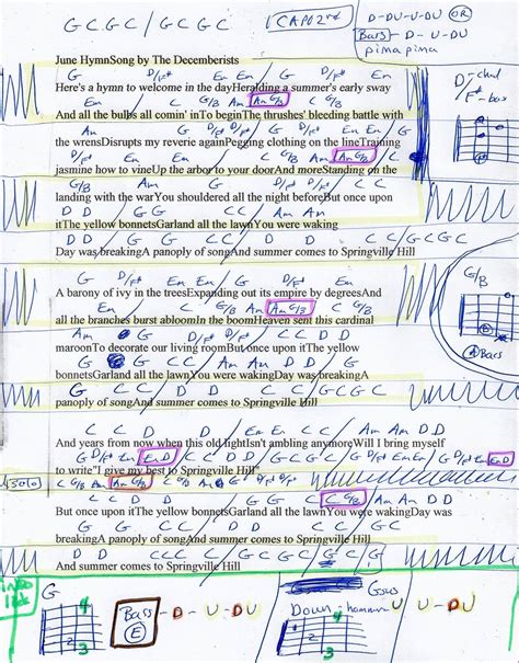 june hymn chords|THE DECEMBERISTS .